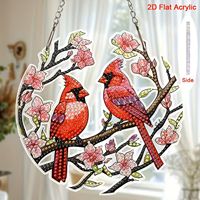 Adorno Navideño Acrílico 2D con Diseño de Pájaro para Colgar en la Pared de la Sala de Estar o la Puerta del Jardín, Ideal para Regalo