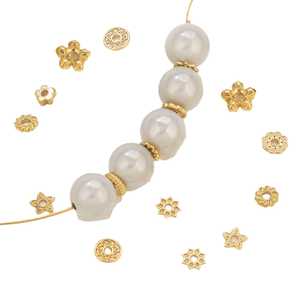 <span class=keywords><strong>Lovestory</strong></span> D324 - Cuentas espaciadoras de flor chapadas en oro de 18 quilates de acero inoxidable para collares y pulseras, componentes de joyería - Product Image 4