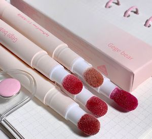 Rouge à lèvres mat à tête d'éponge douce imperméable avec motif de rouge à lèvres animé, vente chaude, mignon, Gege Bear Lip Powder Cream - Product Image 6