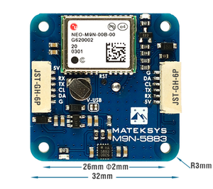 Module GNSS et boussole MATEKSYS M9N-5883, GPS haute précision NEO-M9N QMC5883L pour drone de course FPV, aile fixe - Product Image 2