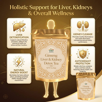 Tisane Détoxifiante Foie et Reins au Ginseng, Reishi, Dendrobium et Baies de Goji – Sans Caféine Naturelle – Sachet de Thé Nettoyant pour le Foie