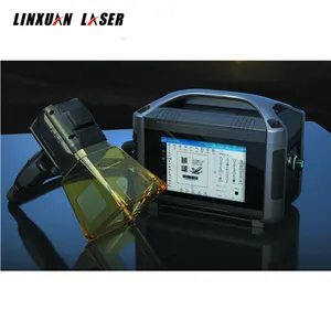 Miễn phí vận chuyển xách tay sợi Laser đánh dấu máy cho logo in ấn