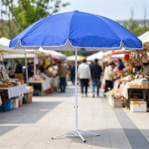 Parasol de plage réglable 120 cm avec revêtement argenté, résistant au vent, protection UV UPF50+, pour terrasse et jardin - Product Image 1