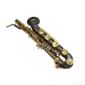Saxofón barítono en Mi bemol, cuerpo niquelado negro, llaves lacadas en oro, latón, para interpretación profesional, marca Eastern Music. - Product Image 2