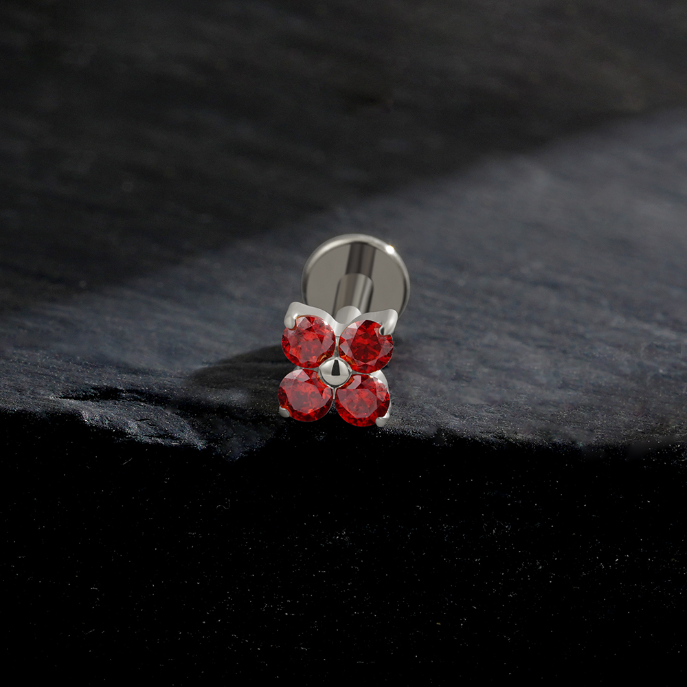 Steel/Garnet CZ