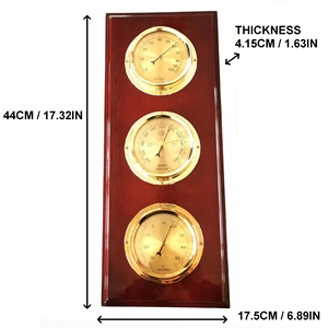 Ambient <strong>Weather</strong> DWS355 <strong>Thermometer</strong> <strong>Barometer</strong> <strong>Hygrometer</strong> with Cherry Wood - Product Image 2