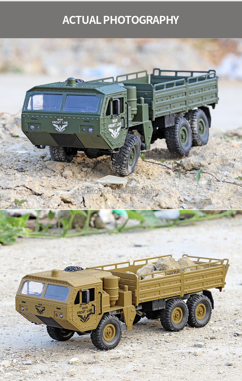 軍用ピックアップトラックを運転する6輪2.4G 6WD Rc装甲トラック車