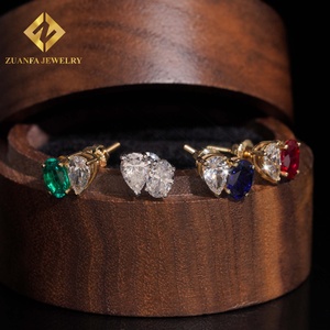 Pendientes de Oro de 10K con Diamantes Cultivados en Laboratorio NGIC VVS, Engaste de Garra, Joyería de Moda para Mujer - Product Image 1