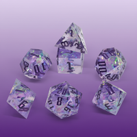 Musenluo MDN Résine transparente polyédrique double couleur tranchant peint à la main 7 pièces Dés Logo personnalisé Jeux de société