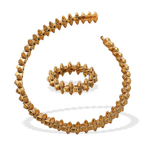 Spike Jewelry <b>Set</b> Zinc Alloy <b>Bracelet</b> Ring Unisex Party Fashion Street Style Design - Product Image 5