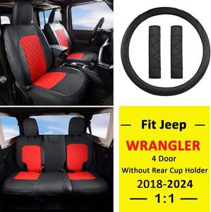 Housses de siège en cuir imperméables et durables, ensemble complet pour Jeep Wrangler Unlimited Pickup Truck 2018-2024, accessoires intérieurs pour sièges - Product Image 6