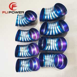 1 3/4 "1.75" Pie Bezuinigingen Kreeft Staart 90 Graden Titanium Pie Cut/Rvs, Turbo Uitlaat - Product Image 5