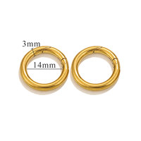 Anneau à ressort en acier inoxydable étanche, connecteur à ressort en or PVD 18 carats, breloque géométrique en forme de cœur, fermoir, accessoires de bricolage