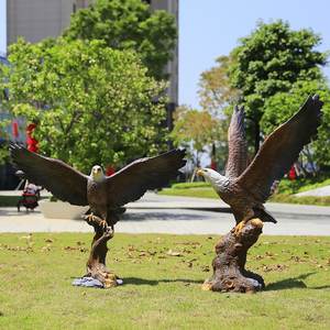 Escultura de pájaro grande de fibra de vidrio, estatua gigante de águila halcón de resina de 120cm para decoración de parque y patio - Product Image 3