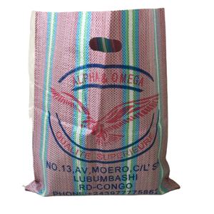 Bolsas de plástico tejidas Pp para mercado pequeño, bolsas de compras de Color de tira para Ghana,Mauritania,Congo,Togo, mercado africano con asa - Product Image 5