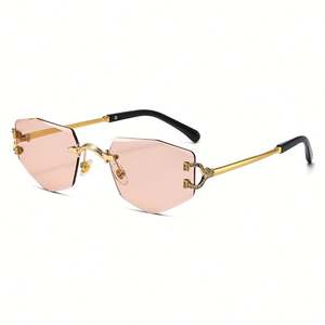 Gafas de Sol Cuadradas con Lentes de Corte Personalizadas con Logotipo, Moda 2025 para Hombre y Mujer, Protección UV400, Tonos Degradados, Sin Montura, Poligonales - Product Image 3