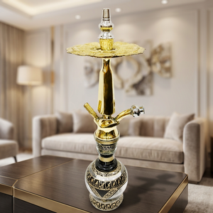 Chicha Farida de luxe, mini, en verre profond, style Pharaonic Mesala, en laiton massif, gravure artisanale unique, laque de haute qualité - Product Image 5
