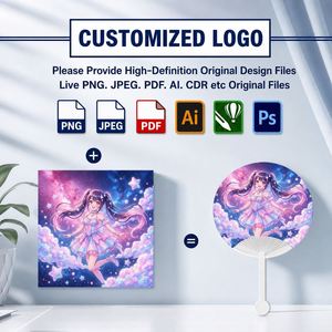 Shape Design Printed Business Event Gift Advertising Promotional Pp Plastic Folding <b>Fans</b> <b>Hand</b> <b>Held</b> Custom Logo - Product Image 3