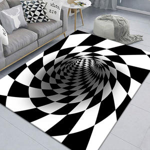 Alfombra Geométrica Visual Rectangular para Sala de Estar, Dormitorio, Mesa de Centro, Alfombra con Ilusión Estereoscópica 3D - Product Image 1