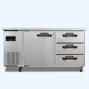 Refrigerador de mesa Horizontal de alta calidad, banco de trabajo, congelador, cocina, debajo del mostrador