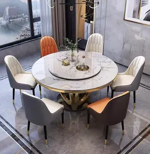 ダイニングテーブル6椅子家庭用家具中国メーカーアメリカ大理石淘宝網新デザインダイニングルームテーブルセット
