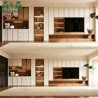 Meuble à vin minimaliste de luxe en bois massif avec îlot central, éclairage LED, portes vitrées, écologique, 120 bouteilles, pour salon
