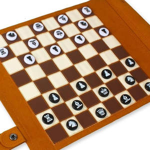 Jeu de backgammon enroulable sur mesure en cuir PU, avec jeu éducatif, idéal pour les voyages - Product Image 4