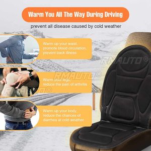 Coussin chauffant universel noir 12V pour siège avant de voiture, chauffe-siège électrique avec thermostat pour l'hiver, utilisation domestique - Product Image 3