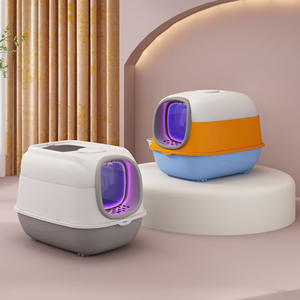 กล่องพลาสติกใส่ทรายแมวขนาดใหญ่ป้องกันน้ำกระเซ็นสำหรับสุนัขและแมวทันสมัย - Product Image 2