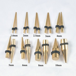 Ensemble de 36 bouchons d'<span class=keywords><strong>oreille</strong></span> en <span class=keywords><strong>acier</strong></span> inoxydable 14G-00G à évasement unique Tunnels Flesh Tapes Stretcher pour les mariages ou les fiançailles - Product Image 6