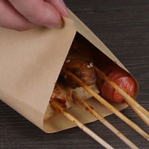 Sacs jetables classiques en papier d'art pour cadeaux, artisanat, biscuits, crème glacée, kebab, avec impression, sacs alimentaires en aluminium pour barbecue - Product Image 3