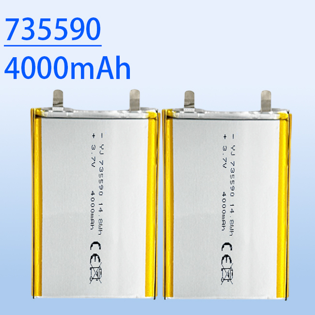 735590 3.7V 4000mAh High Capacity Rechargeable LiPo Battery for Power Banks and Portable Smart Devices 606090 755590 805080