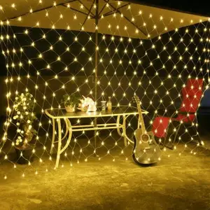 Factory Outlet RGB 1,5*1,5 m LED Net Mesh Fairy String Light Garland Ventana Cortina Boda Fiesta Vacaciones Decoraciones de Navidad