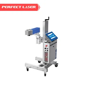 Perfekter Laser- 20W 30W 50W Faserlaser Fliegender Drucker für HDPE-Kunststoffrohr-Laser-Codier-Haustier flasche