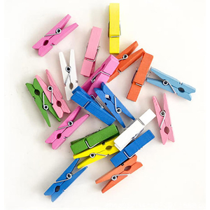Colorful Eco-Friendly Durable Birch Wood Square Peg Photo <b>Clip</b> with Detachable Design for Clothing Storage Living Room Kitchen - Product Image 1