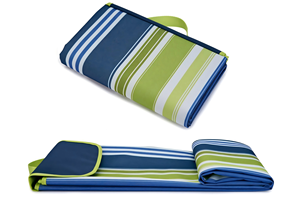 Dark Blue and Green Stripe 57"x71"Large Picnic <b>Blanket</b> Beach <b>Blanket</b> <b>Waterproof</b> <b>Blanket</b> Foldable Beach Mat Sandfree Picnic Mat - Product Image 6