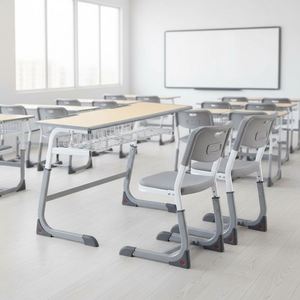 Muebles Escolares para Mejorar la Eficiencia del Aprendizaje, <span class=keywords><strong>Silla</strong></span> Cómoda para Aula, <span class=keywords><strong>Oferta</strong></span> Especial, <span class=keywords><strong>Escritorio</strong></span> y <span class=keywords><strong>Silla</strong></span> para Dos Estudiantes - Product Image 2