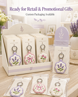 Porte-clés en cuir brodé avec logo personnalisé, rembourrage en coton, breloques florales personnalisées pour sacs fourre-tout, service OEM ODM