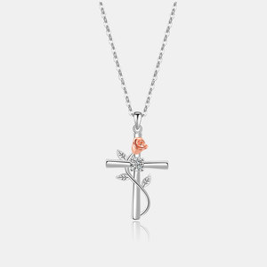 Collier Croix Daidan pour Femme, Croix Celtique Irlandaise <span class=keywords><strong>Claddagh</strong></span>, <span class=keywords><strong>Argent</strong></span> 925 Plaqué Or, Collier Croix Creuse - Product Image 5