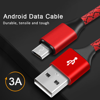 Câble USB V8 rapide, 5 broches, 1 m, à 5 broches, en cuivre tressé et blanc, câble de charge, Micro B, S