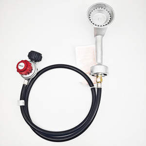Estufa de gas portátil de hierro fundido plegable para acampar al aire libre con manguera y regulador - Product Image 2