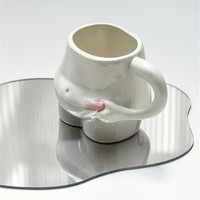 L Funny Fat Big Belly Mug Cute Tasse en céramique Tasses à café thé lait originales faites à la main avec poignée