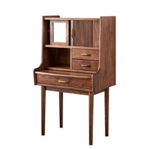 <span class=keywords><strong>Mesa</strong></span> de Maquillaje y Tocador Multifuncional de Madera Sólida de Nogal Negro y Cerezo Norteamericano Moderno para Dormitorio - Product Image 5