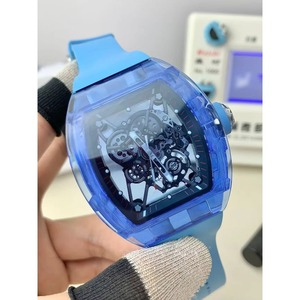 3501 Cool Blue Crystal Top-quality <b>Skeletonized</b> Tourbillon Waterproof <b>Automatic</b> Mechanical <b>Watch</b> for Men - Product Image 1