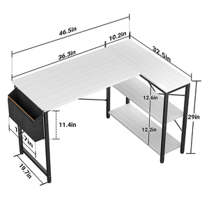 Tables d'étude d'ordinateur portable de conception moderne de bureau à domicile en forme de L en bois blanc de luxe avec la meilleure <span class=keywords><strong>imprimante</strong></span> <span class=keywords><strong>pour</strong></span> l'usage de coin - Product Image 2