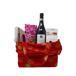 Confezione Regalo Brindisi, Set Promozionale Natalizio di Lusso in Tessuto, Raffinato - Product Image 1