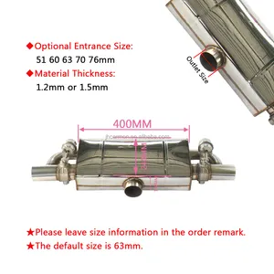 Car High Quality T Style 1 Inlet 2 Outlets SUS Variable Muffler Valve Motor Silencer With Cutout Valve Remote Control