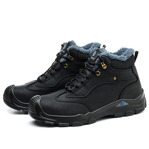 Winter Fleece Lined Waterproof Steel Toe Work Boots Men High Top Breathable Oil Resistant Construction Safety Shoes - Product Image 3
