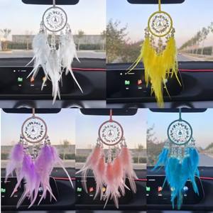 Acchiappasogni per Auto da Appendere per Ragazze, con Piume, Cristalli e Specchio, Decorazione per la Casa, Portafortuna per Auto, Accessori per Interni - Product Image 5