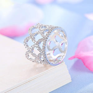 Bagues de mariage de luxe RAKOL RP166 en argent avec mosanite pour femmes, bijoux de mariage - Product Image 3